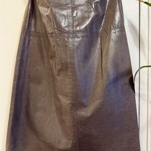 Banana Republic Dark Brown Leather A-Line Skirt